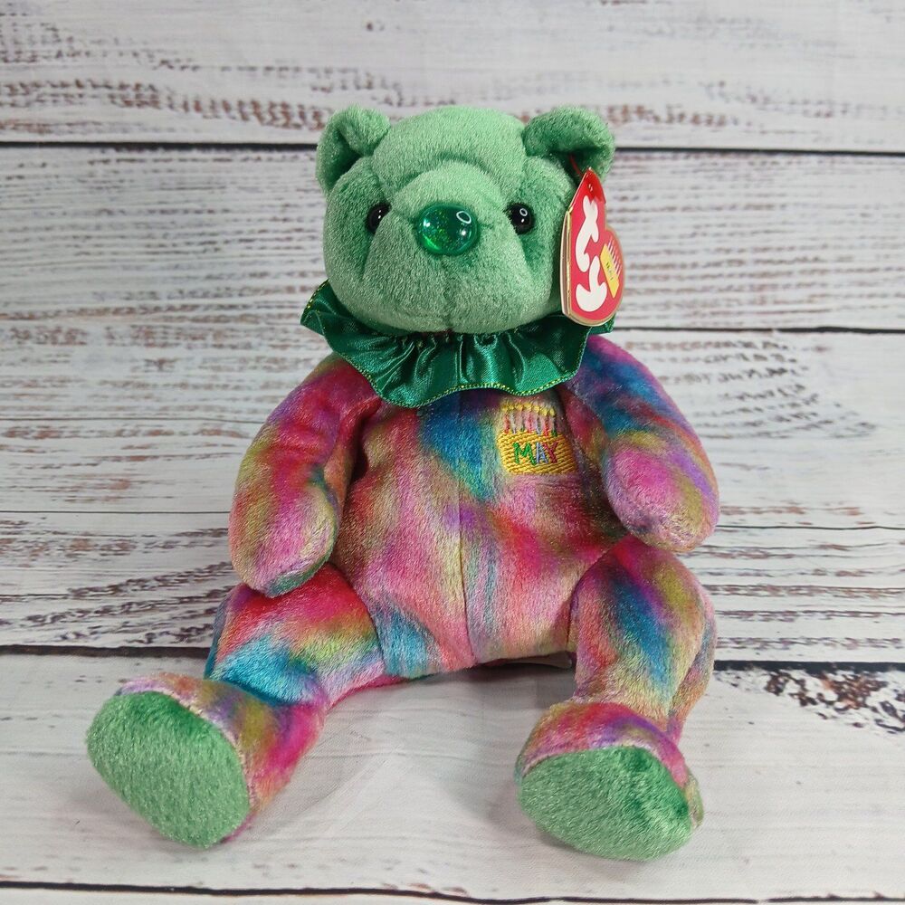 Ty Beanie Baby MAY Emerald Green HAPPY BIRTHDAY Retired TEDDY BEAR